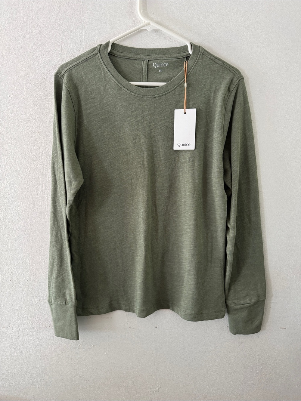 NWT Quince Cotton Sea Spray Green Slub Long Sleeve Tee Sz XL